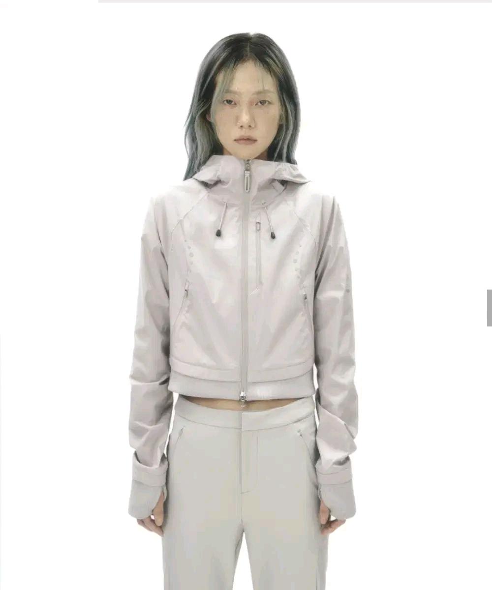 오호스x데상트 크롭쉘 자켓 그레이 8
