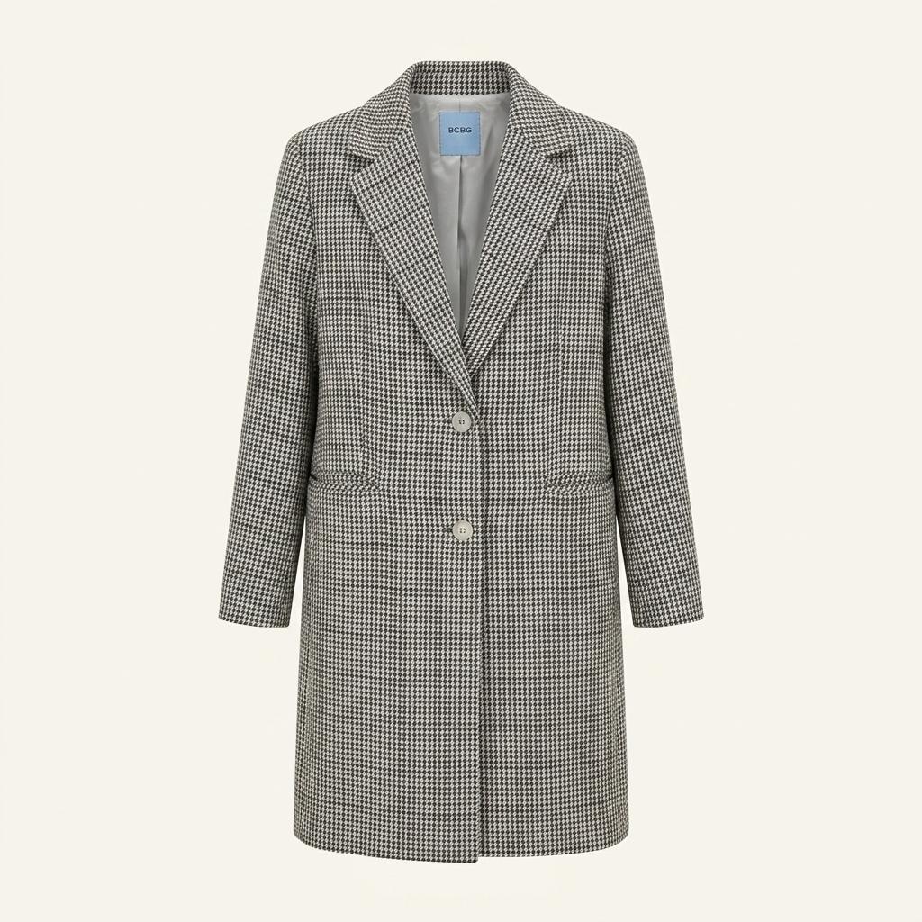 BCBG체크 모 롱자켓  1