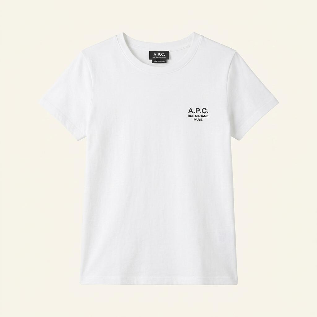 A.P.C. 로고 프린팅 반팔 티셔츠 화이트