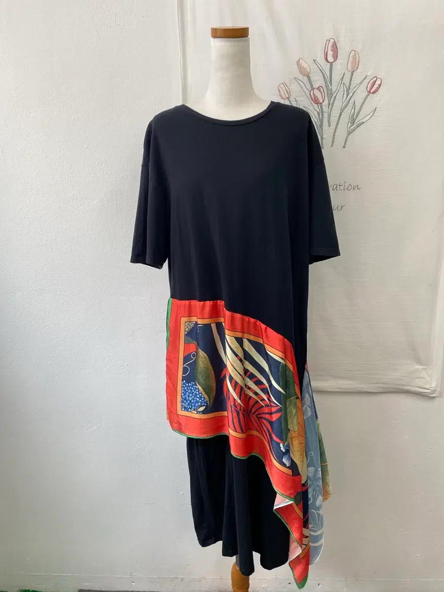 자라(Zara) 블랙 미디 원피스 스카프 디테일 7