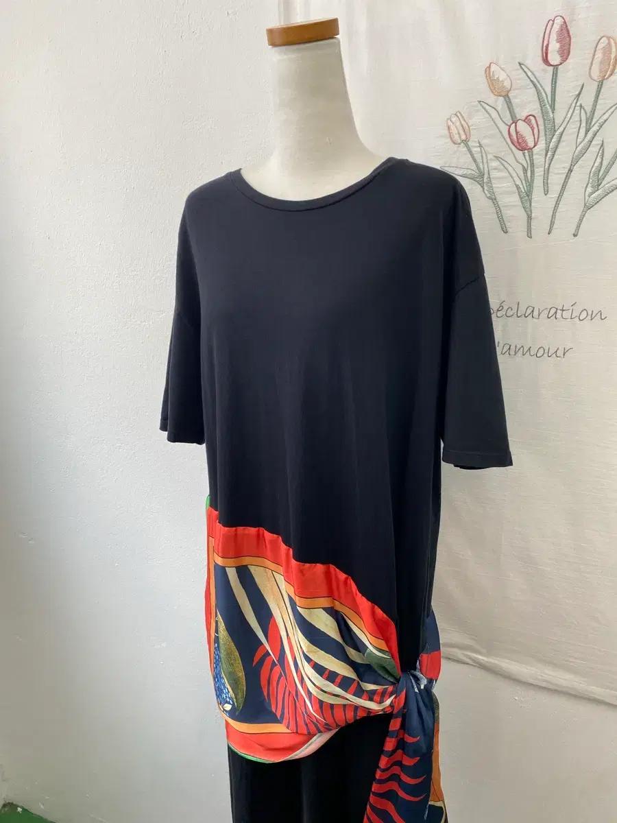 자라(Zara) 블랙 미디 원피스 스카프 디테일 5