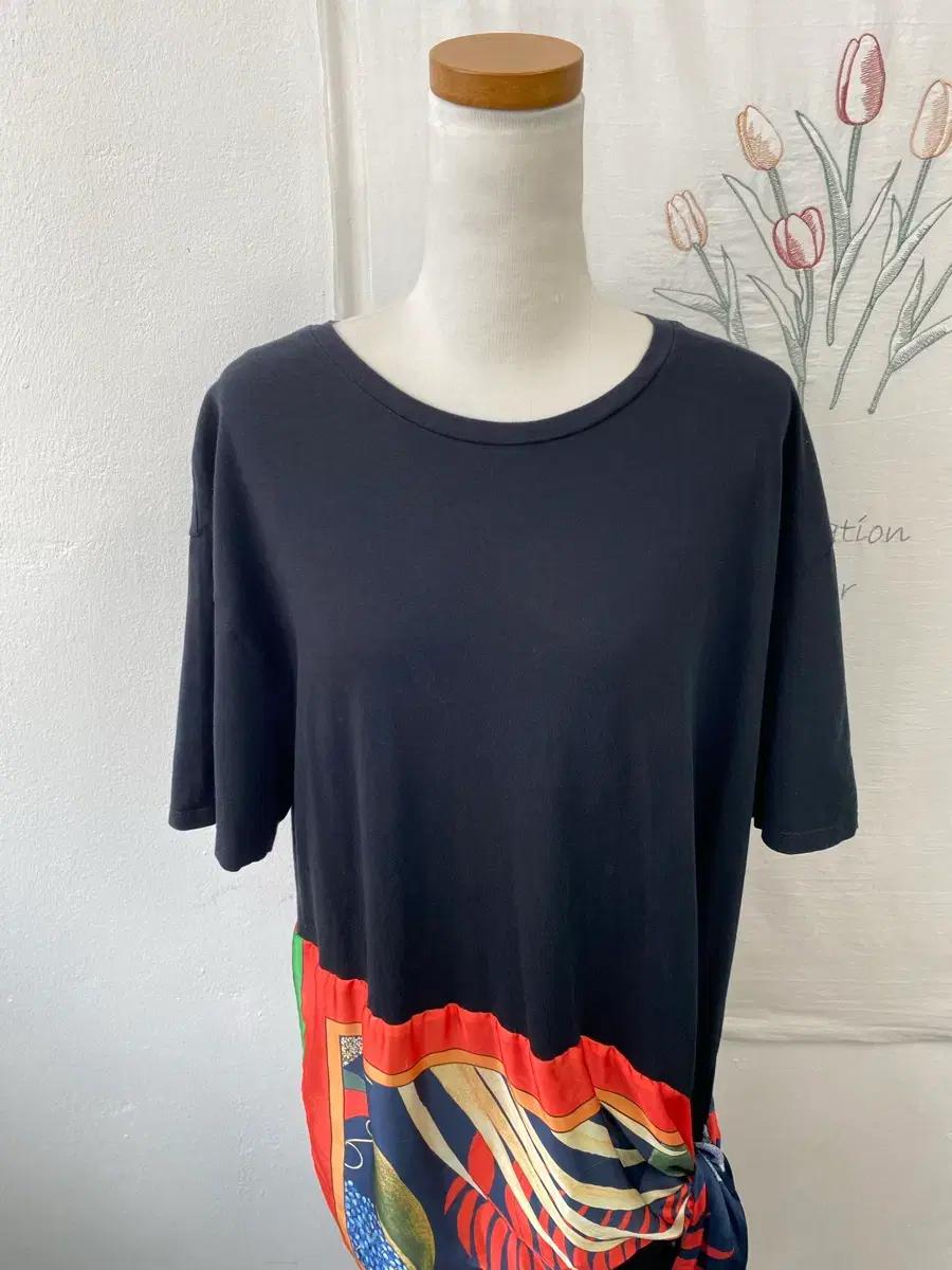 자라(Zara) 블랙 미디 원피스 스카프 디테일 6