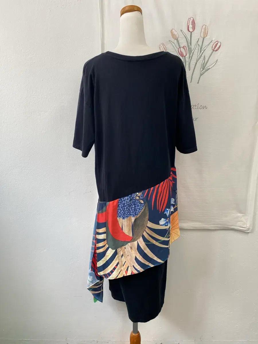 자라(Zara) 블랙 미디 원피스 스카프 디테일 8