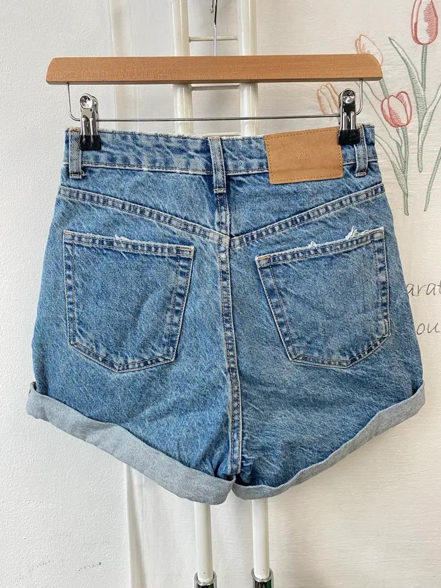 자라 ZARA 데님 롤업포인트 핫팬츠 5