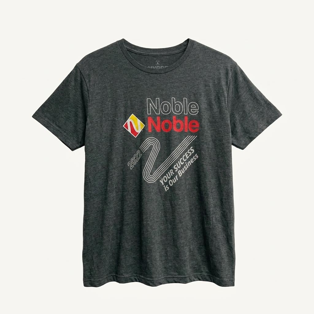 Noble 로고 다크 그레이 빈티지 라운드티 L 1