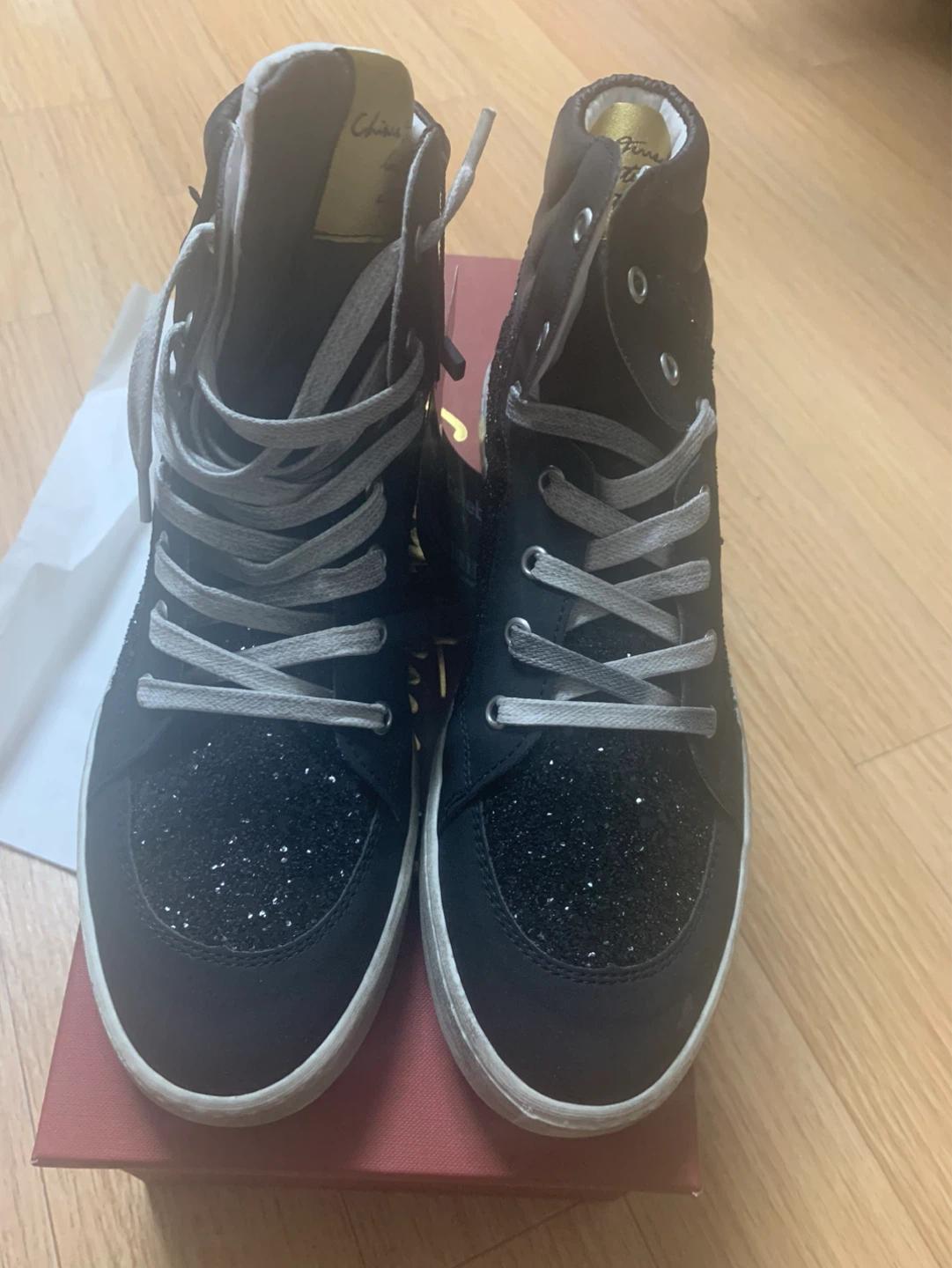 Chiara Ferragni 블랙 글리터 하이탑 스니커즈 2