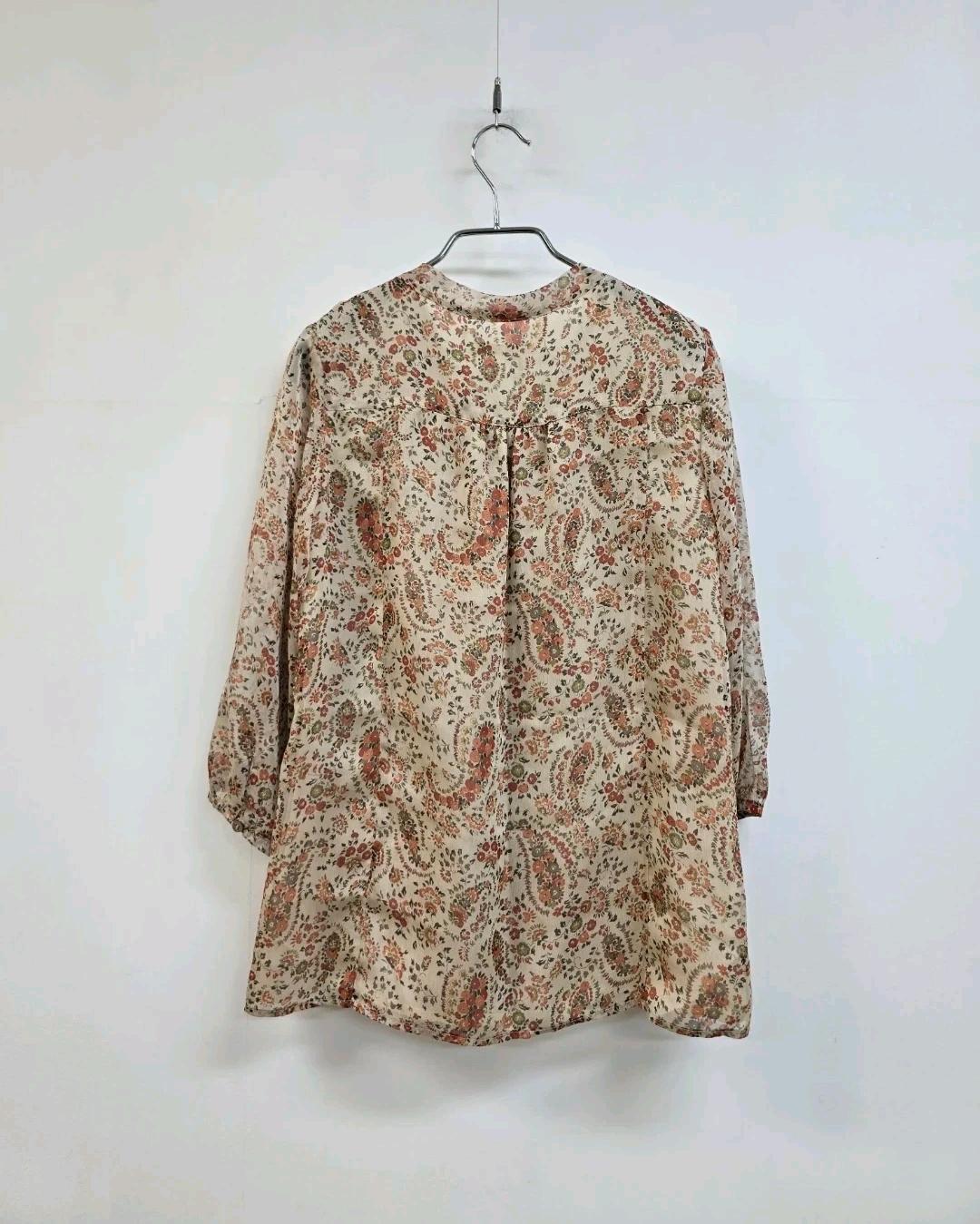 Bcbg 프릴넥리본 페이즐리 블라우스 9