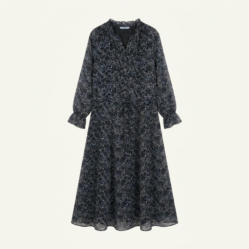 Bcbg 핀턱포인트 플로랄 롱원피스 1