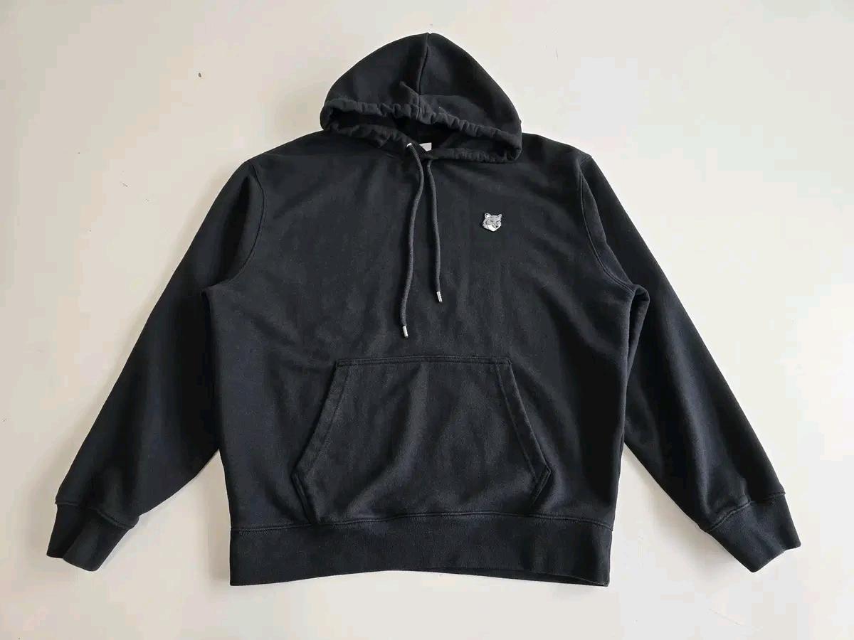 메종키츠네 그레이 폭스헤드 후드티 블랙 XL 2