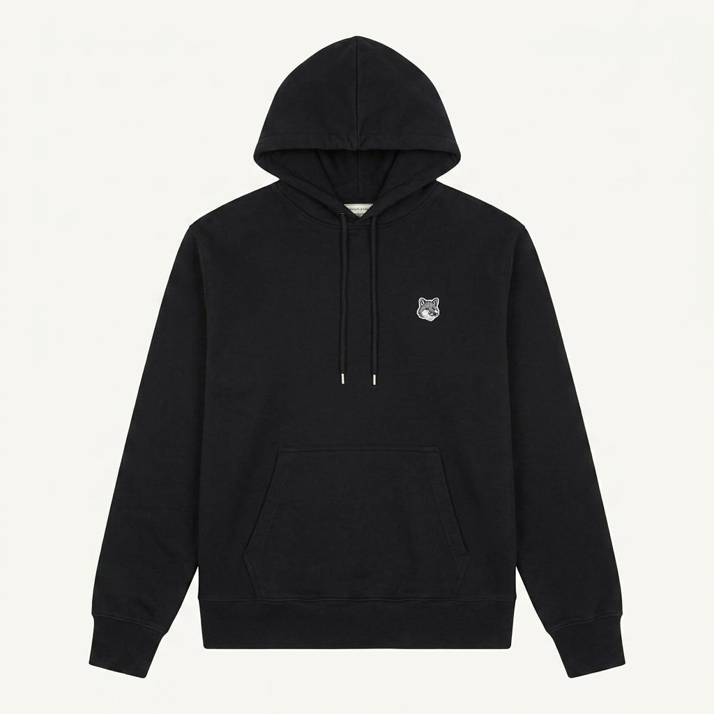 메종키츠네 그레이 폭스헤드 후드티 블랙 XL 1