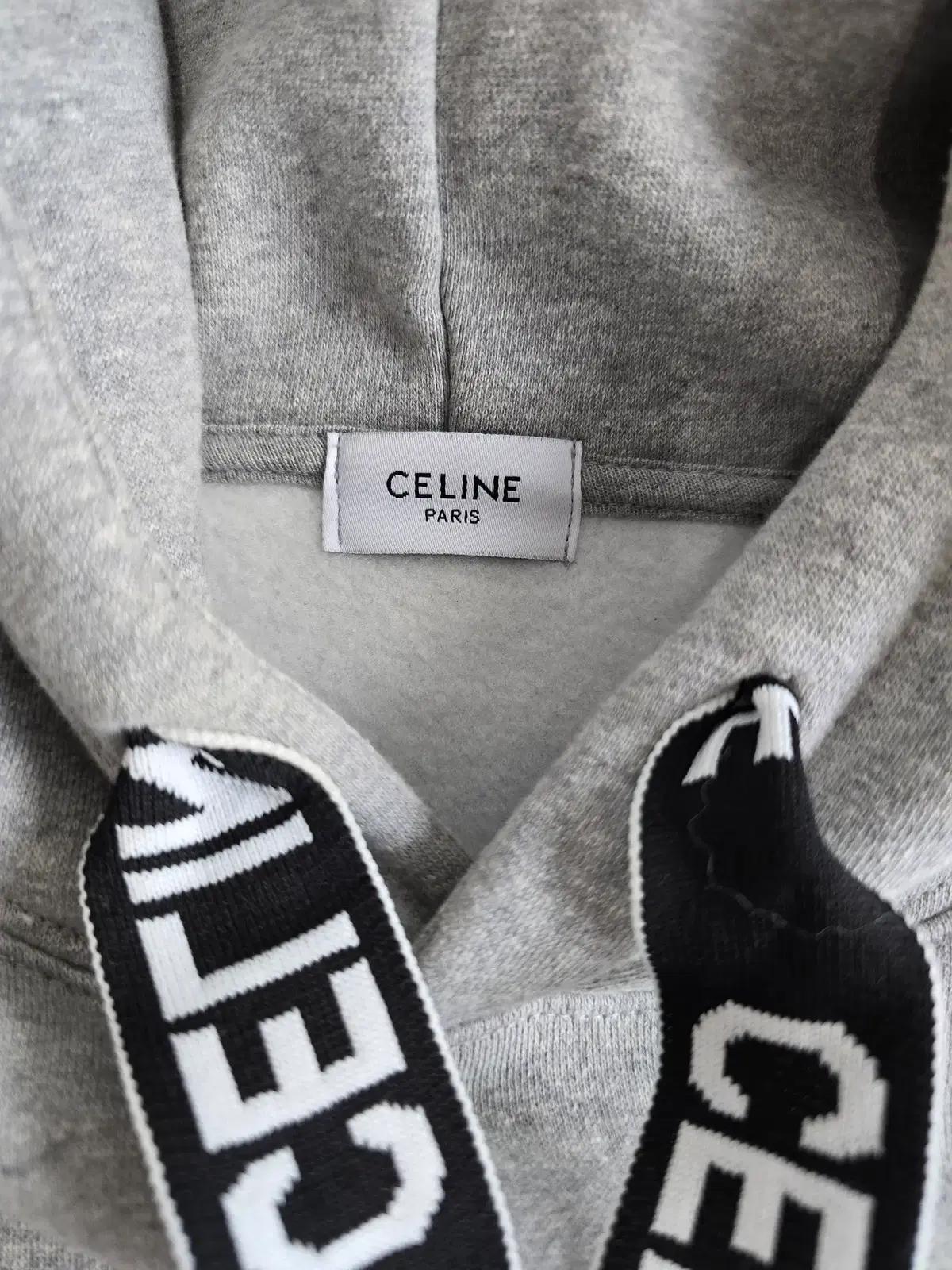 CELINE 코튼 플리스 후드티 그레이 S 4