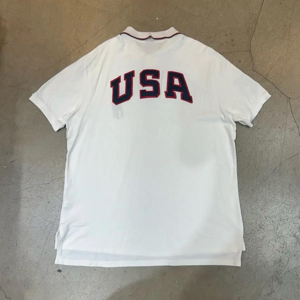 XXL 폴로랄프로렌 USA 빅포니 화이트 카라 반팔티 4