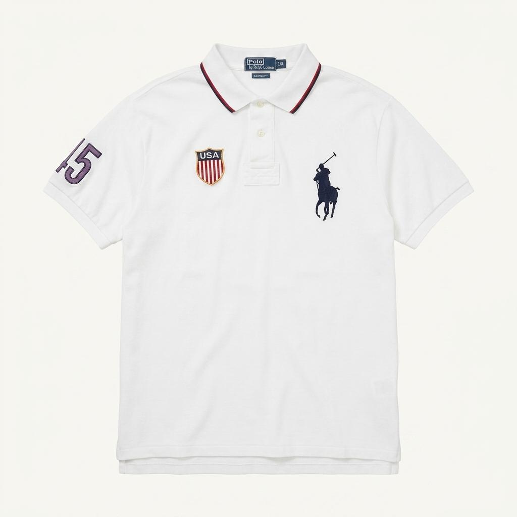 XXL 폴로랄프로렌 USA 빅포니 화이트 카라 반팔티 1
