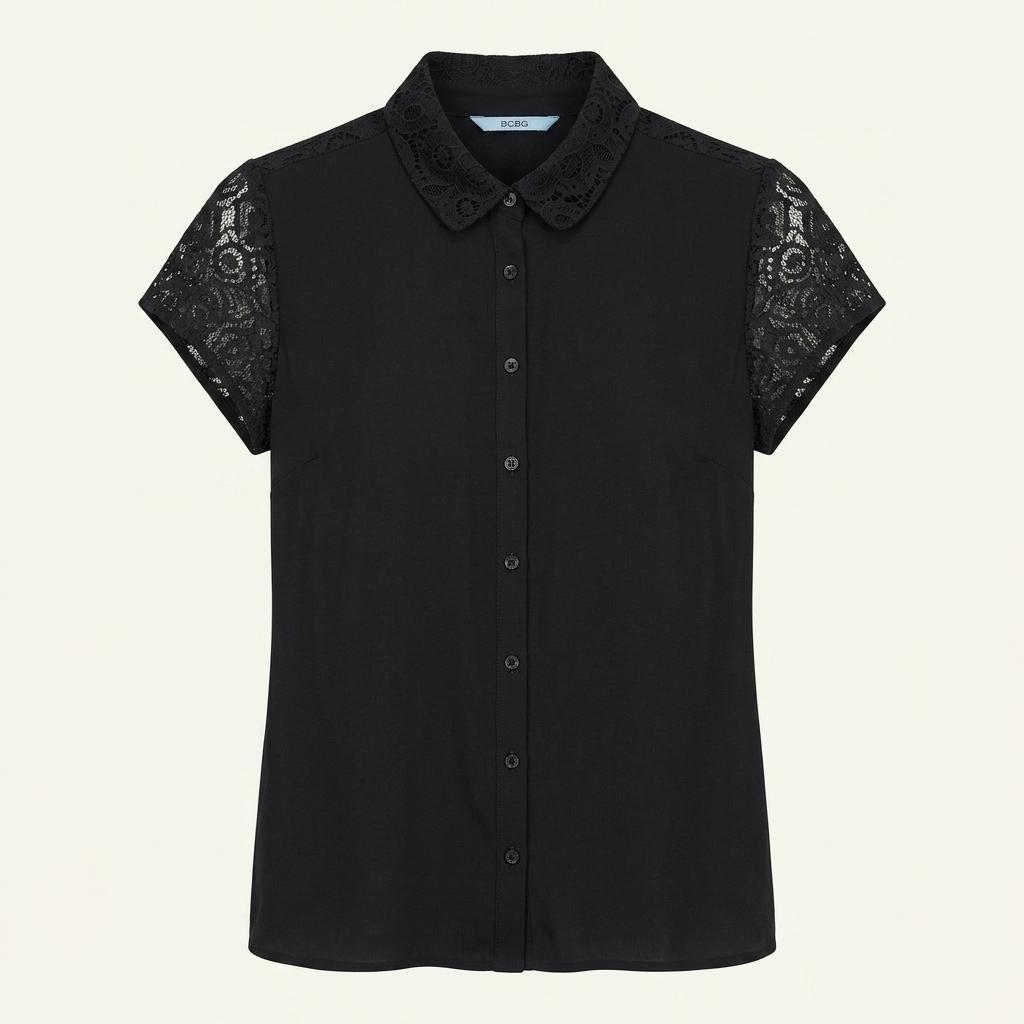 BCBG 레이스 칼라 포인트 반팔 블라우스 1