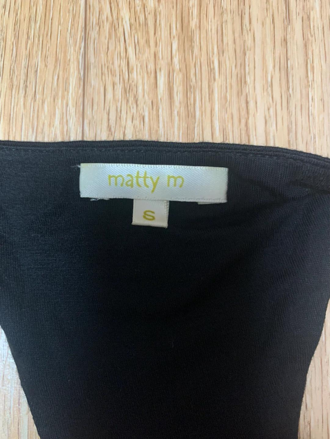 Matty M 블랙 플라워 패턴 롱 원피스 S 6