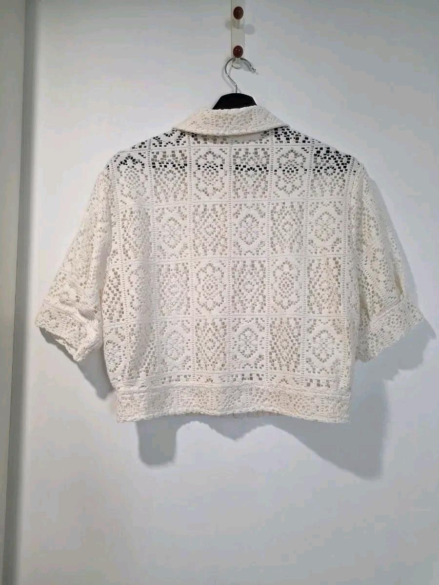 레이스 크롭 반팔 자켓 아이보리 3