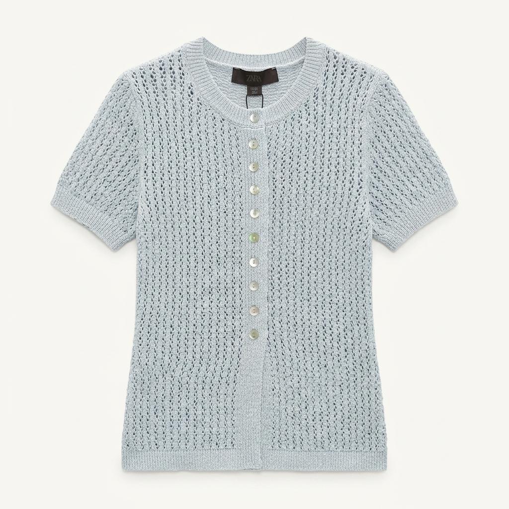 ZARA 자라 반소매 니트 가디건 S [A249] 1