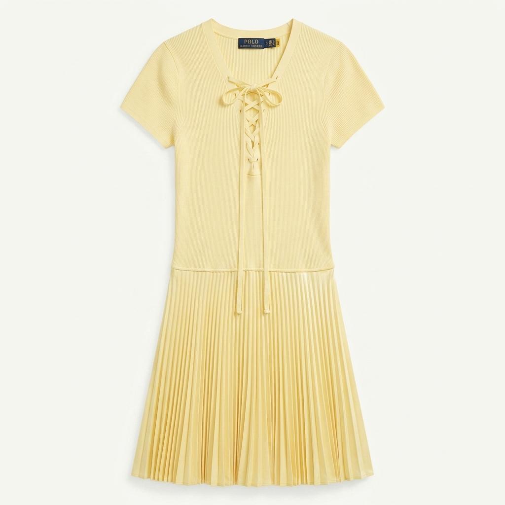 POLO RALPH LAUREN 폴로 랄프 로렌 플리츠 스커트 미디 드레스 XS[A268] 1