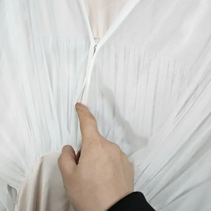 산드로 롱 원피스 쉬폰 셔링 드레스 36 5