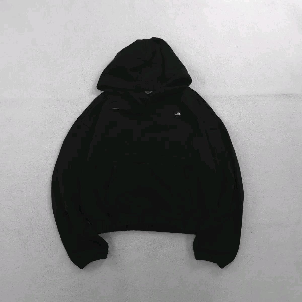 노스페이스 크롭 후드 티셔츠 블랙 (85) 2