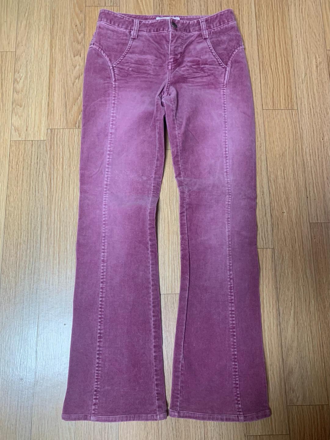 ARMANI EXCHANGE 핑크 코듀로이 부츠컷 팬츠 2