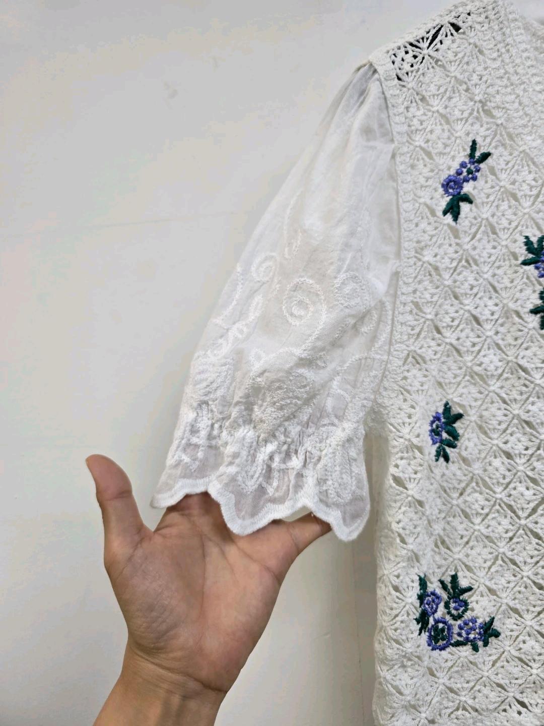 자수 디테일 귀여운 크로쉐 가디건 6