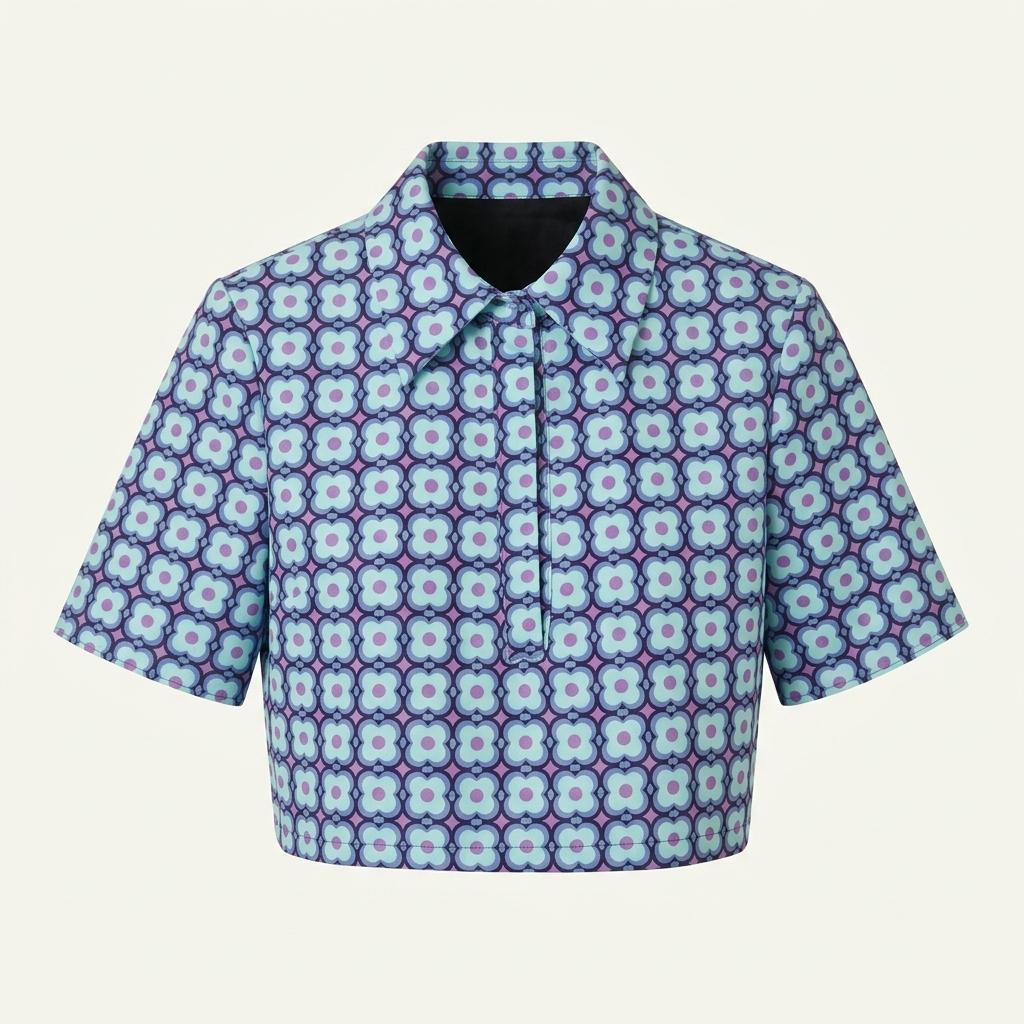 (새상품)ZARA 플라워 크롭 셔츠 S 1