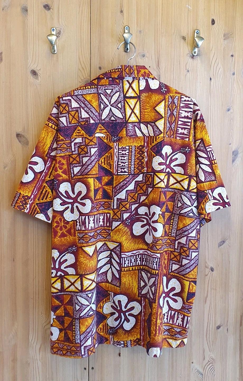 3XL(120).하와이안 셔츠(옐로우버건디) 3