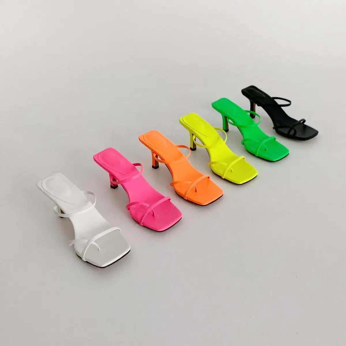 #세일 985 형광 엄지 8cm 쪼리 샌들 250 그린 11