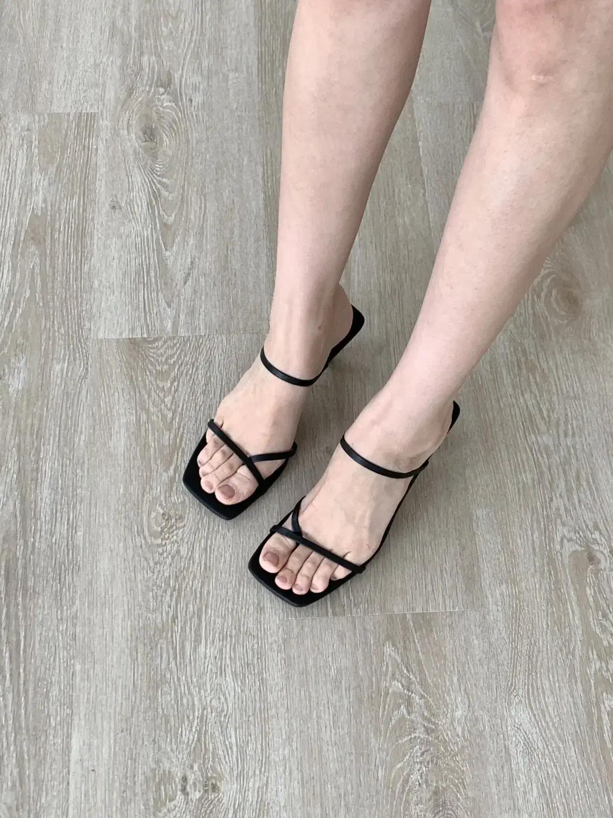 #세일 985 형광 엄지 8cm 쪼리 샌들 245 오렌지 10