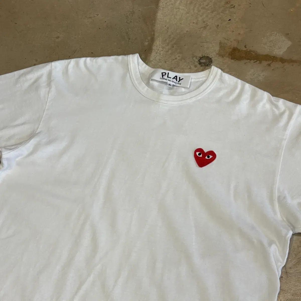 XL 꼼데가르송 하트와펜 화이트 반팔티 2