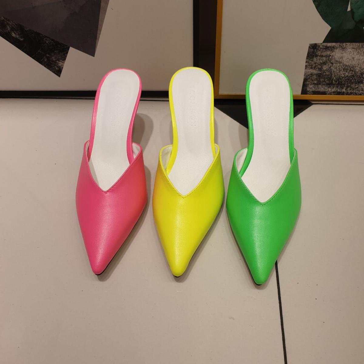 #세일 856 뾰족코 7cm 형광 스틸레토힐 235 그린 2