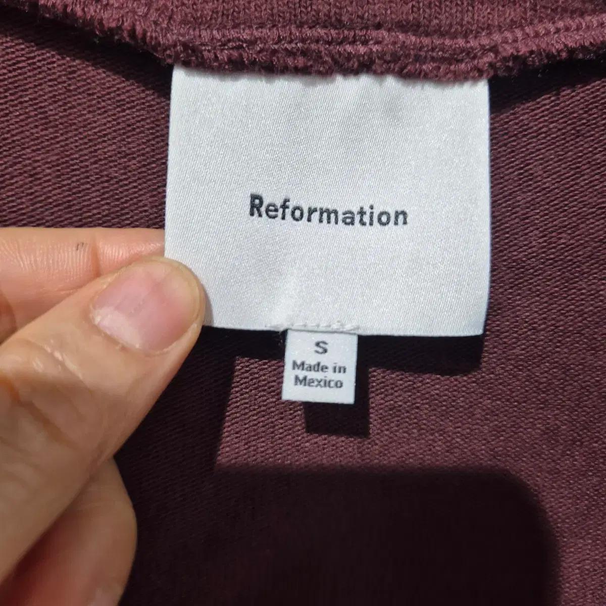 Reformation 리포메이션 긴팔 크롭티 와인색 3