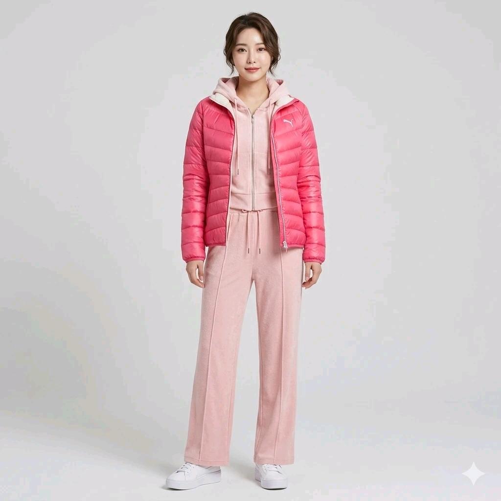 푸마 핑크 경량 패딩 3