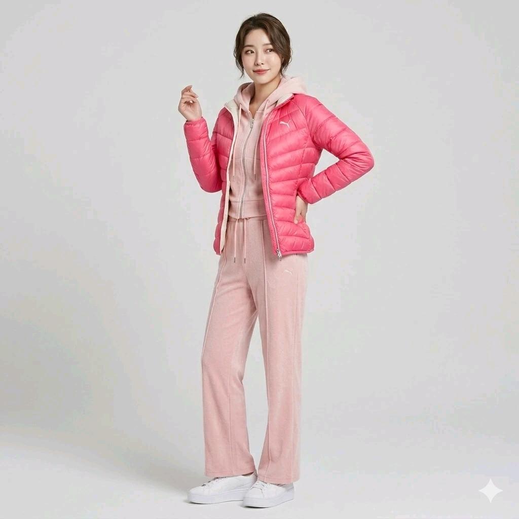 푸마 핑크 경량 패딩 2