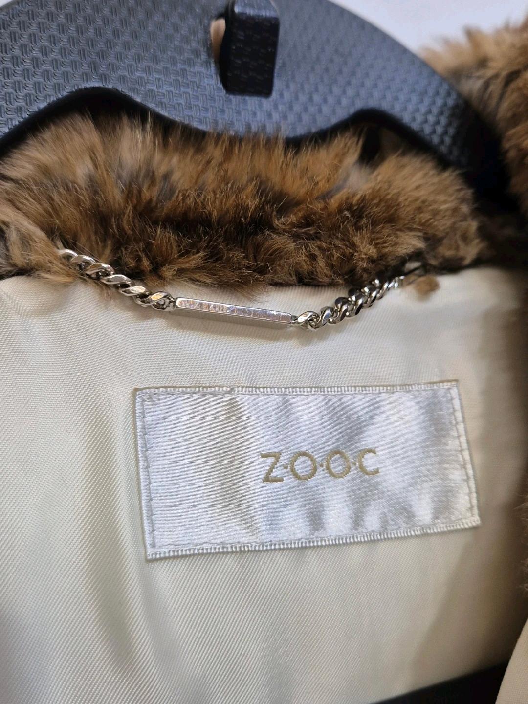 ZOOC 아이보리 토끼털 후드 덕다운 숏패딩 66 4
