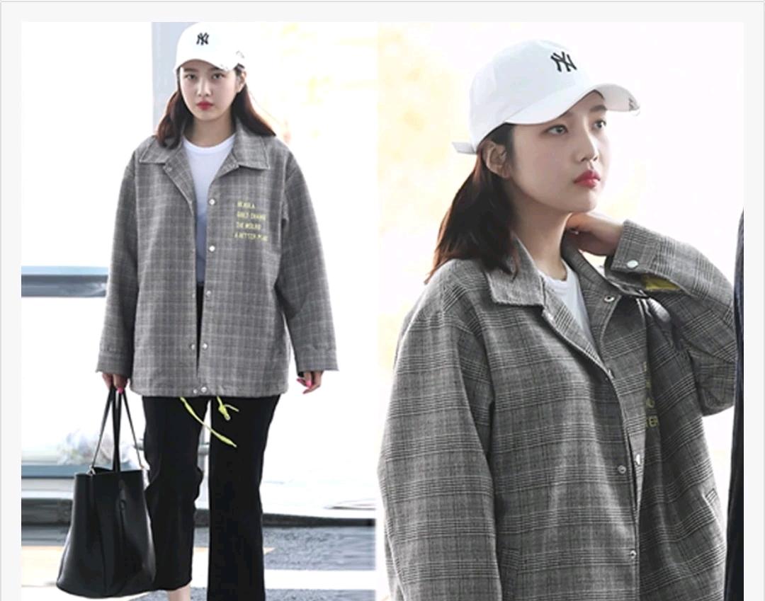 로라로라 레드벨벳조이 체크 자켓 프리사이즈 4