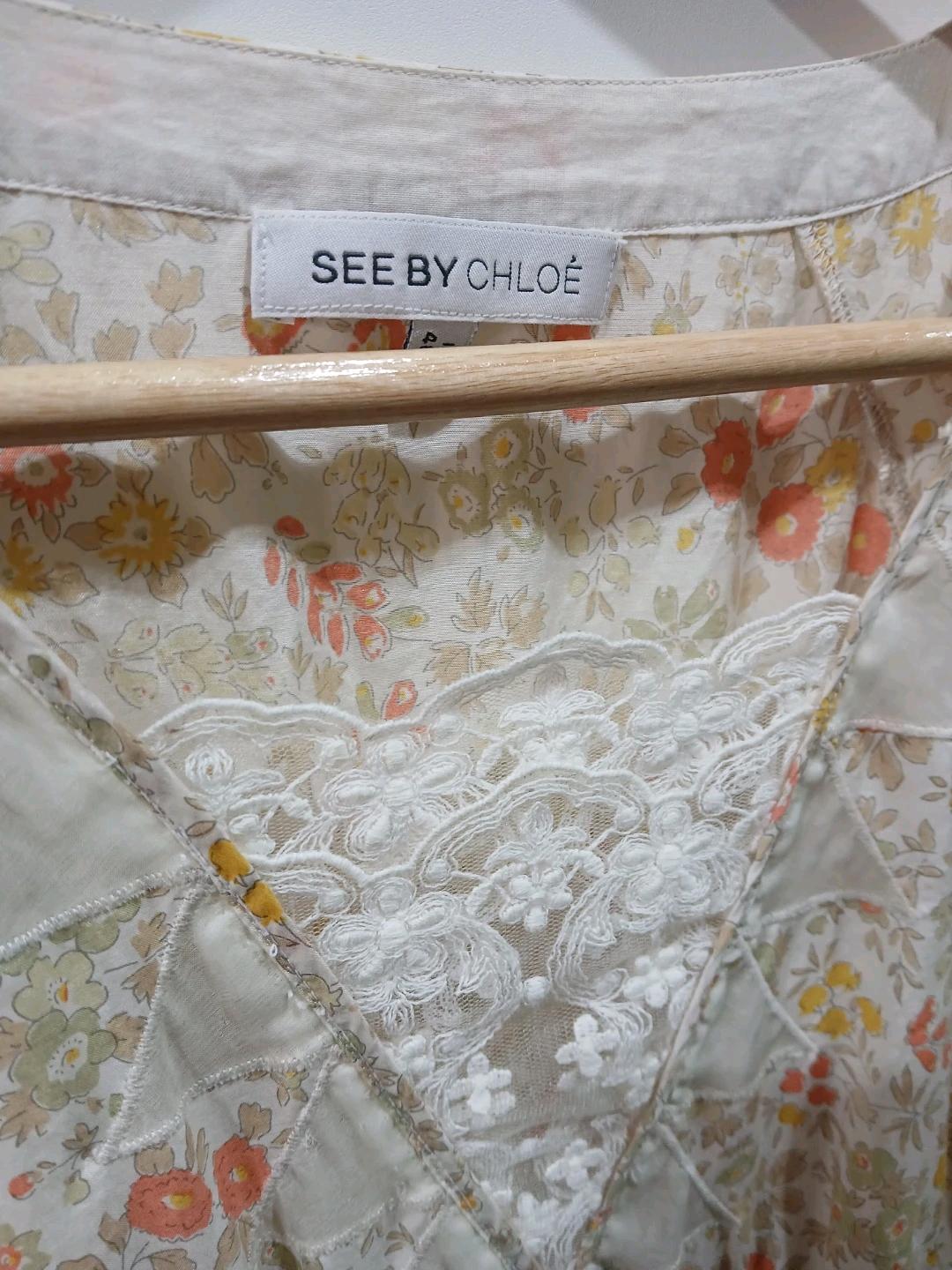 씨 바이 끌로에 플라워 레이스 원피스 40 4