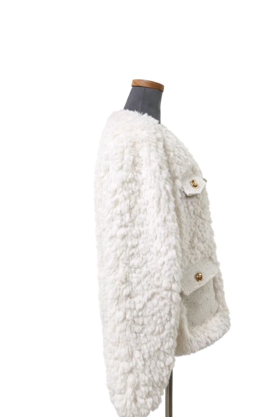 아이보리 뽀글이 트위드 자켓 3