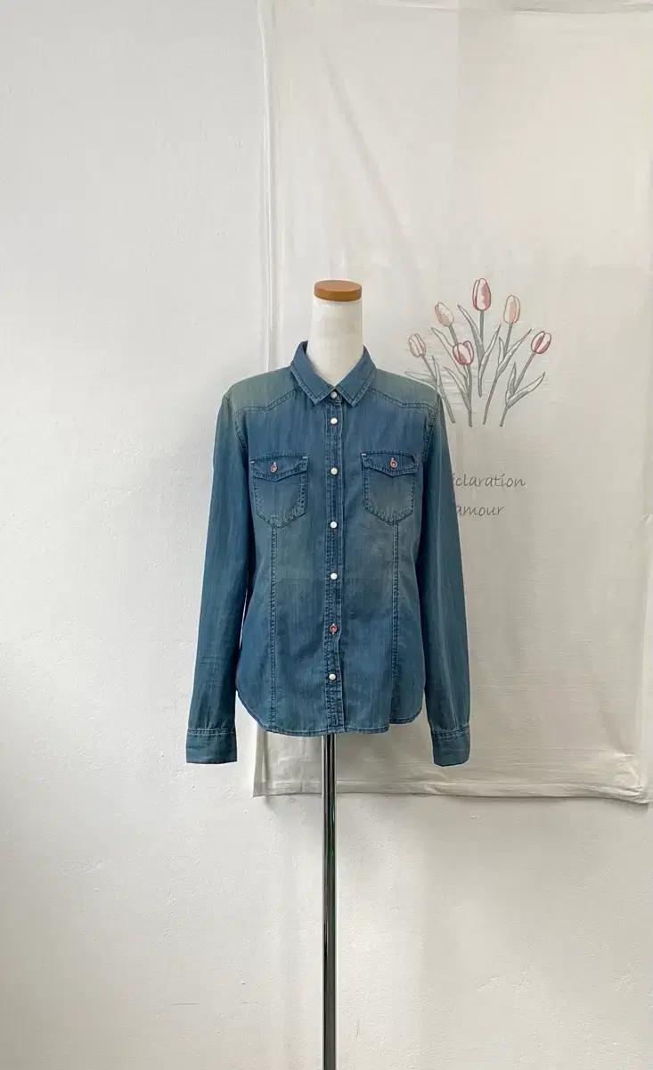 게스 기본 청 데님 셔츠 328 2
