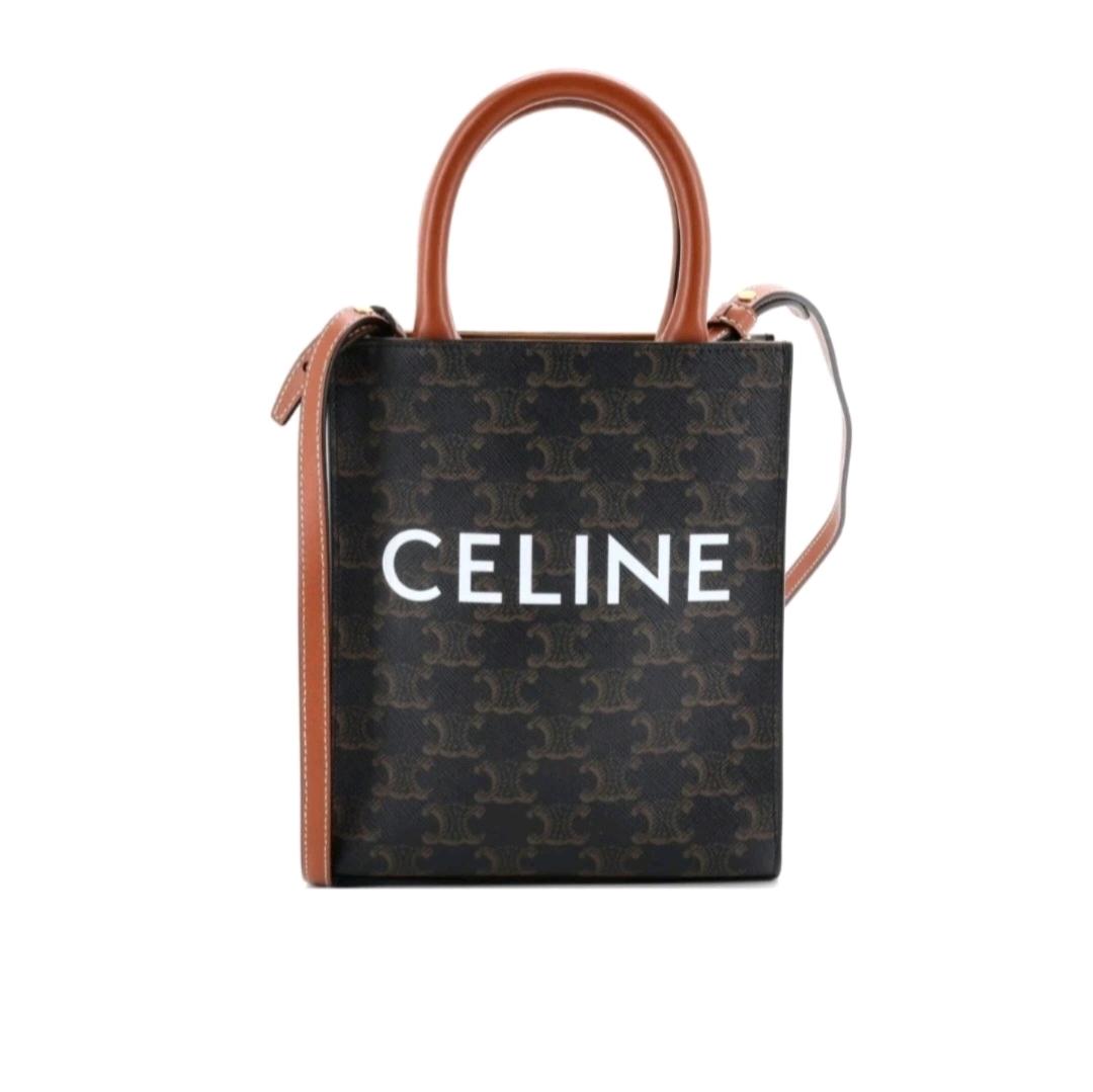 [CELINE] 셀린느 트리옹프 미니 버티컬 카바스백 브라운 2