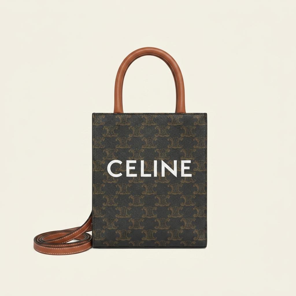 [CELINE] 셀린느 트리옹프 미니 버티컬 카바스백 브라운