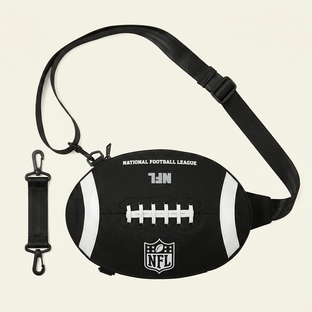 NFL 미식축구공 모양 크로스백 블랙 1