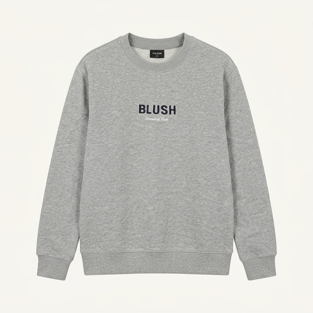 폴햄 BLUSH 자수 맨투맨 티셔츠 그레이