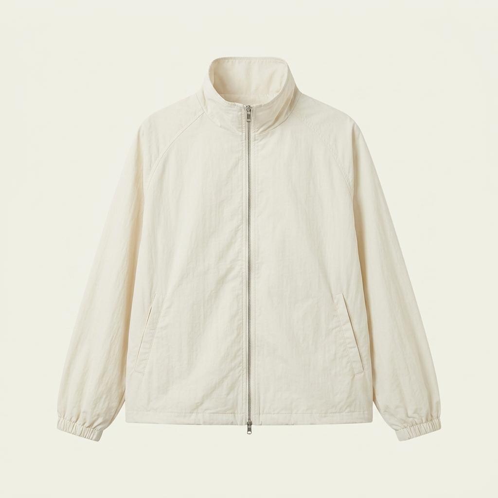 마뗑킴 코팅 나일론 바람막이 자켓 아이보리 B5143 1