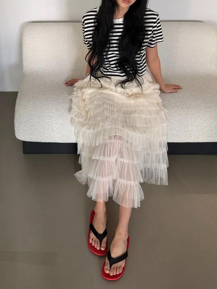 @9596 베이직 심플 플립플랍 쪼리 슬리퍼 250(L) 레드-새상품 4