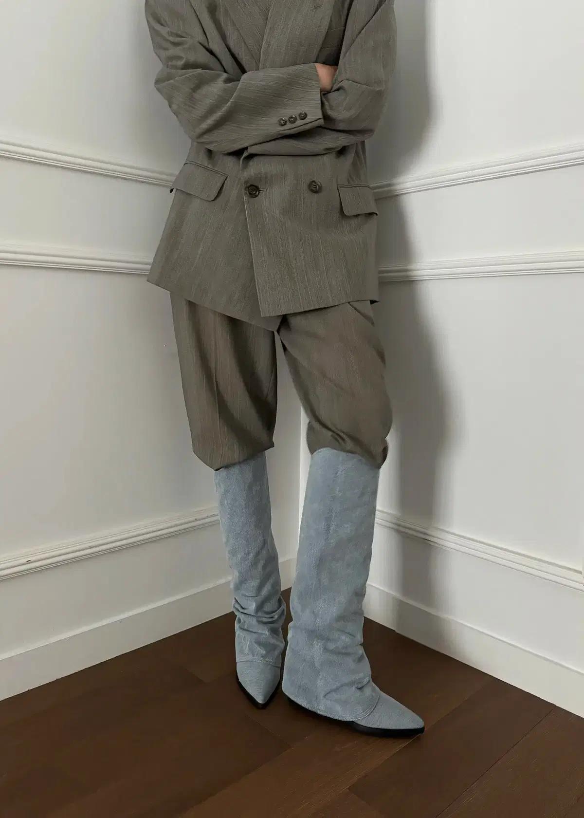 #세일 370 웨스턴 7cm 폴드오버 롱부츠 225 블랙-새상품 3
