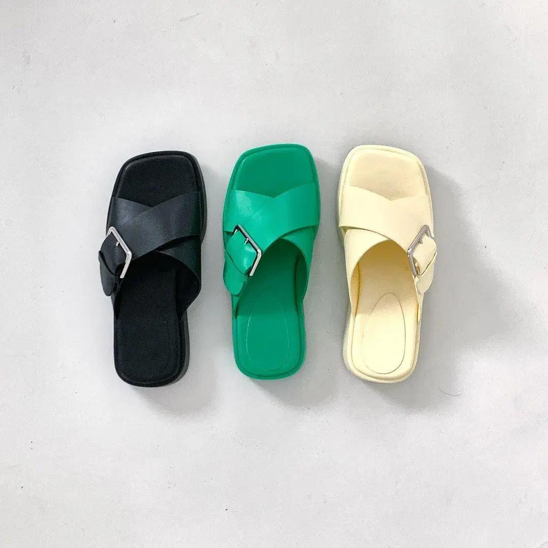 #세일 9362 와이드버클 3cm 슬리퍼 225 블랙-새상품 7