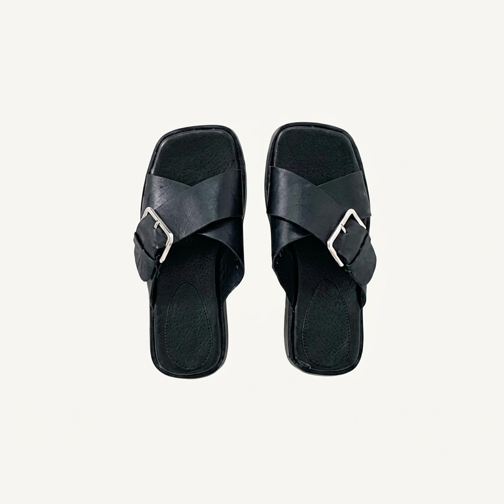 #세일 9362 와이드버클 3cm 슬리퍼 225 블랙-새상품 1