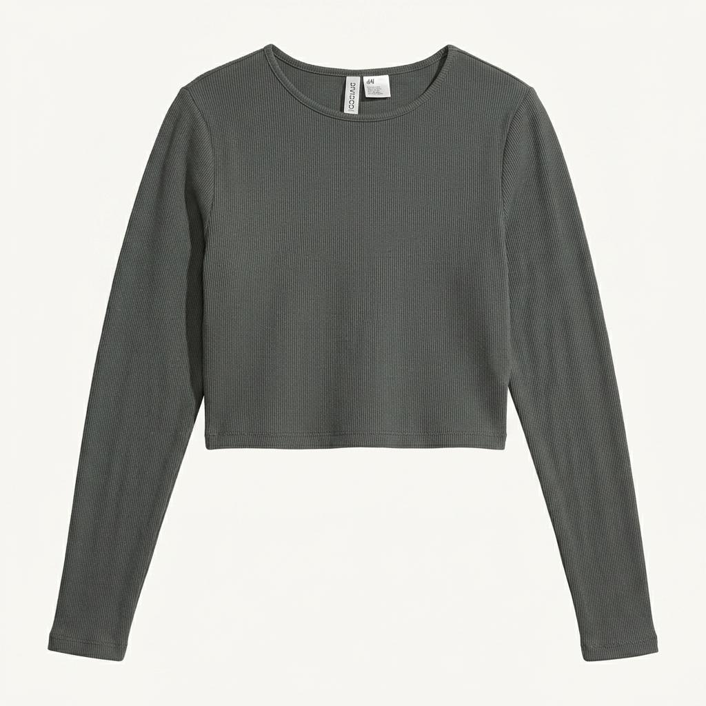 H&M 디바이드 골지 긴팔 티셔츠 1